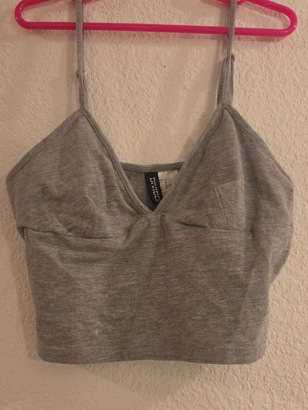 H&M Light Gray V-Neck Cropped Camisole